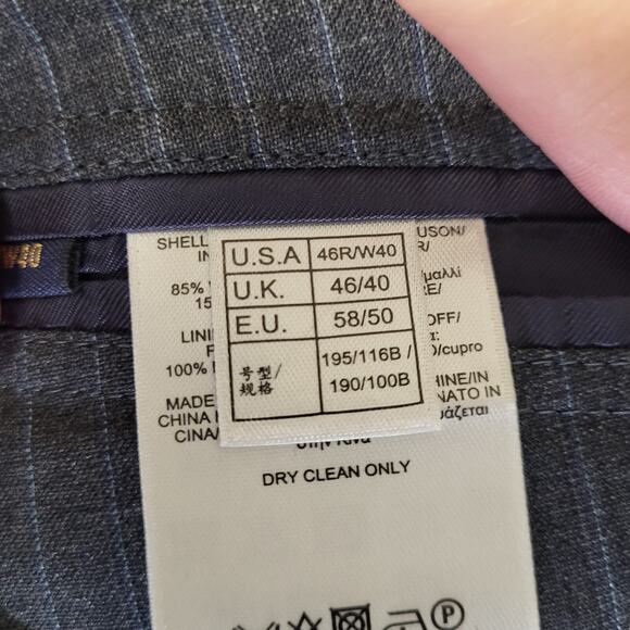 Brooks Brothers Cool Fitzgerald Blazer Size 46R Gray Pinstripe Wool Full Canvas - Picture 4 of 8